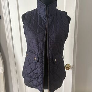 Women's Quilted Navy Blue Vest with Pockets size small